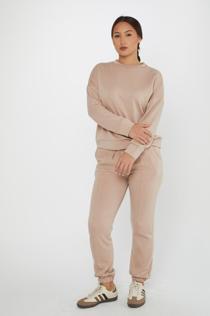 Women's Tracksuit Long Sleeve Beige - 17579 | KAZEE - Thumbnail