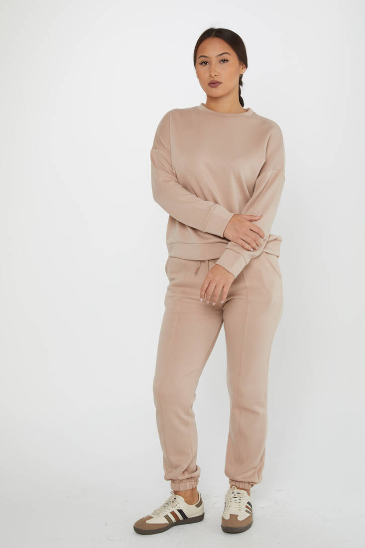 Women's Tracksuit Long Sleeve Beige - 17579 | KAZEE