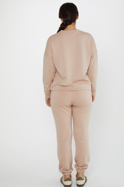 Women's Tracksuit Long Sleeve Beige - 17579 | KAZEE - Thumbnail