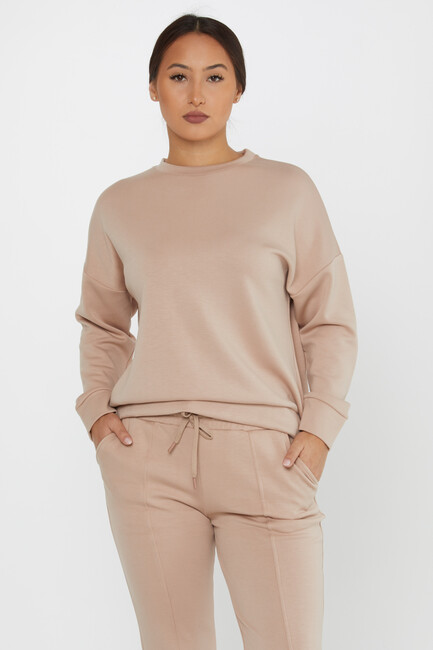 Women's Tracksuit Long Sleeve Beige - 17579 | KAZEE - Thumbnail