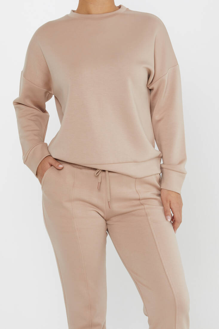 Women's Tracksuit Long Sleeve Beige - 17579 | KAZEE