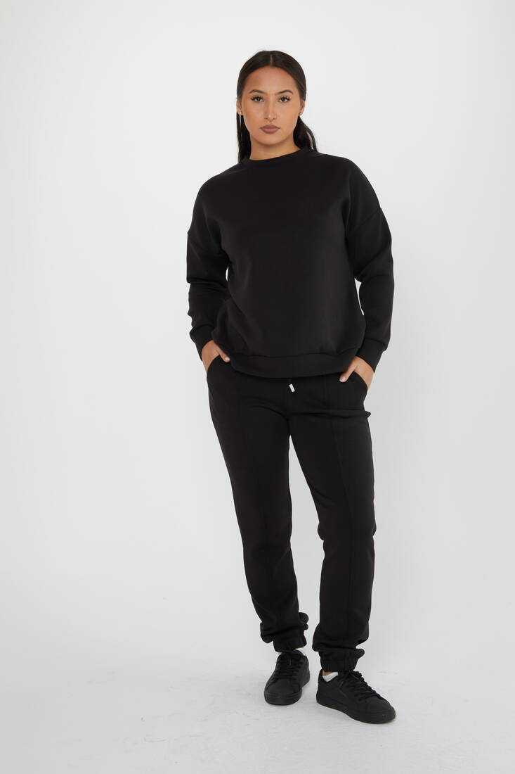 Women's Tracksuit Long Sleeve Black - 17579 | KAZEE