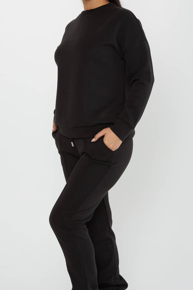 Women's Tracksuit Long Sleeve Black - 17579 | KAZEE