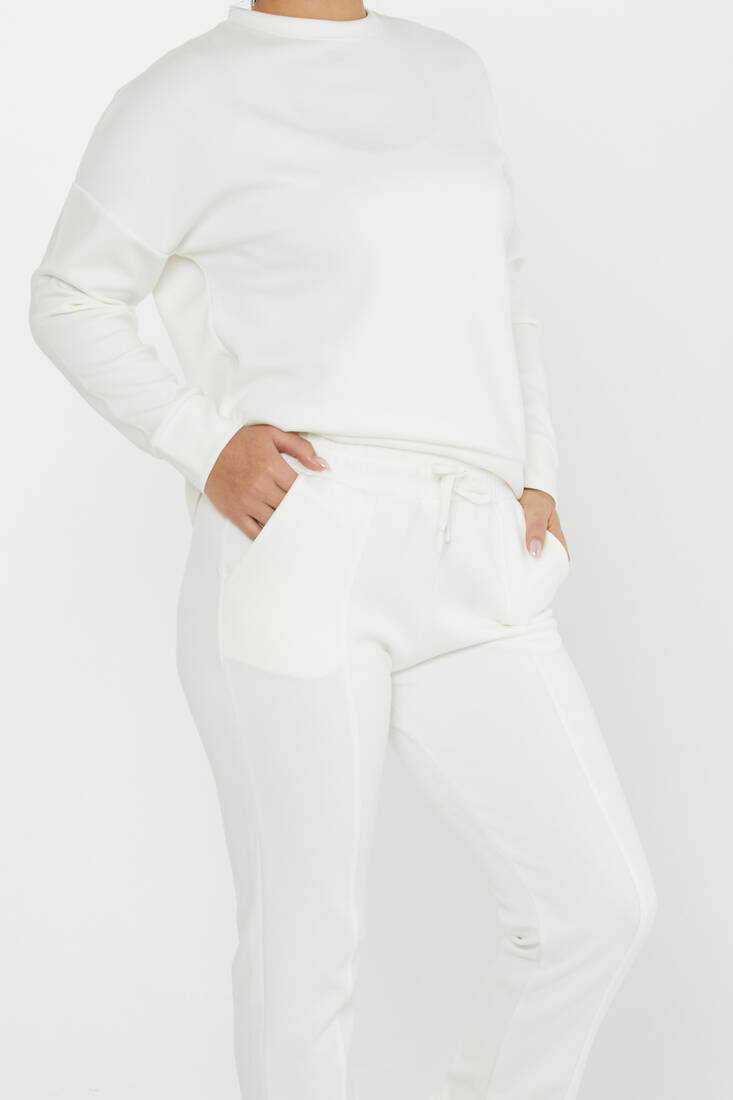 Women's Tracksuit Long Sleeve Ecru - 17579 | KAZEE