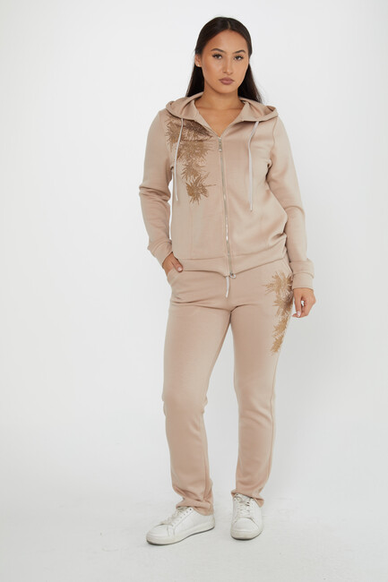 Women's Tracksuit Stone Detail Mink - 17560 | KAZEE - Thumbnail