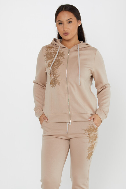 Women's Tracksuit Stone Detail Mink - 17560 | KAZEE - Thumbnail