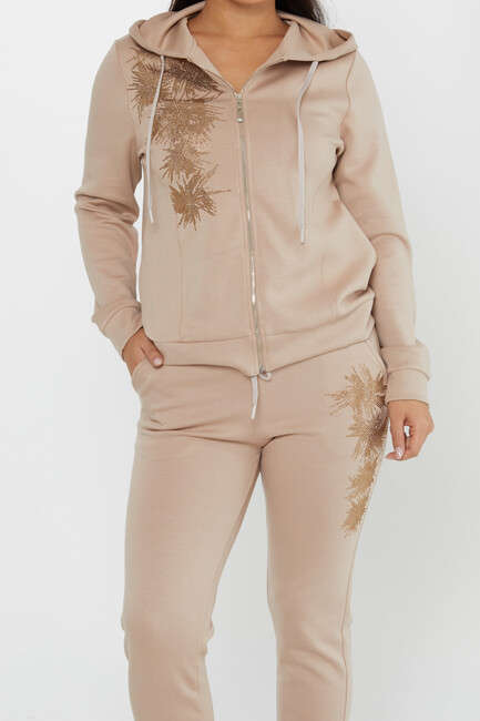 Women's Tracksuit Stone Detail Mink - 17560 | KAZEE - Thumbnail