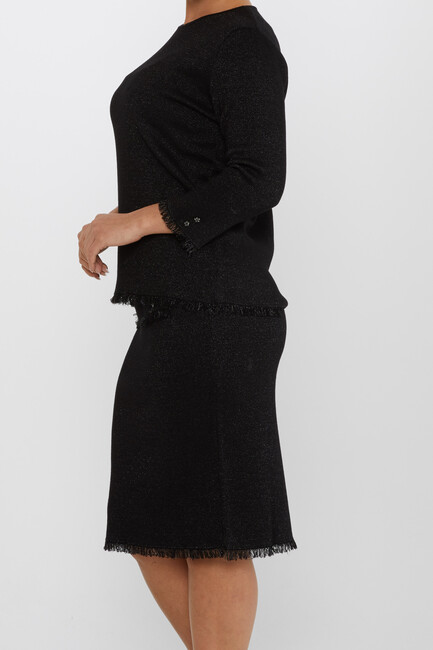 Women's Two Piece Suit Pocket Detail Black - 30868 | KAZEE - Thumbnail