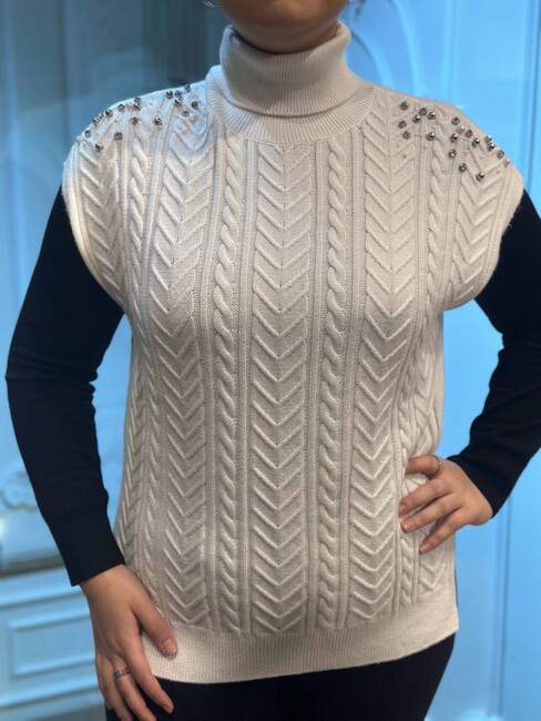 Женский трикотаж Stone Sweater Ecru - 30242 | КАZEE - Thumbnail